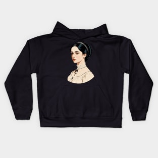 Lovely Victorian Lady Wearing a Sheer White Top Kids Hoodie